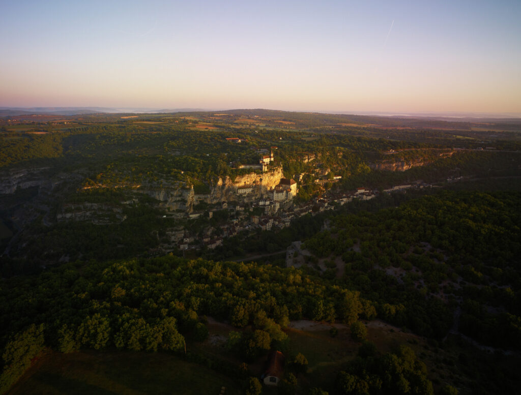 Rocamadour coucher soleil vallée lot